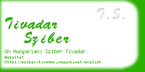 tivadar sziber business card